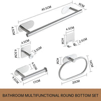 Non - perforated stainless steel bathroom pendant set toilet towel rack ring non - marking hook paper towel holder - 7DAY'S