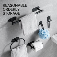 Non - perforated stainless steel bathroom pendant set toilet towel rack ring non - marking hook paper towel holder - 7DAY'S