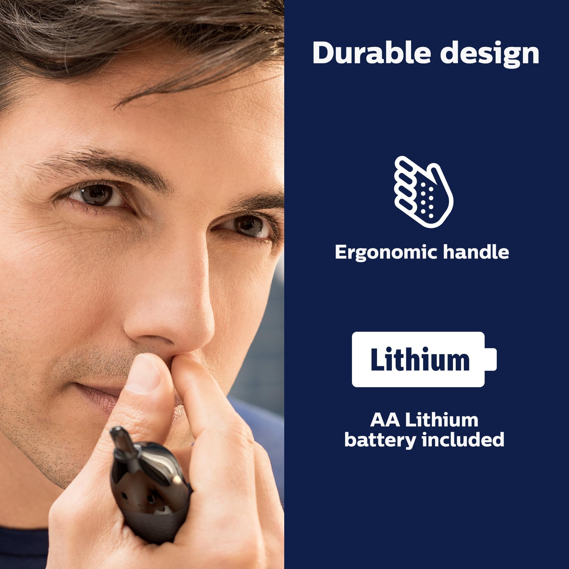 Norelco Philips Nose Trimmer 5000, for Nose, Ears, Eyebrows, Black and Silver, NT5600/42 - 7DAY'S