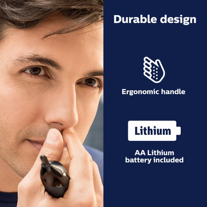 Norelco Philips Nose Trimmer 5000, for Nose, Ears, Eyebrows, Black and Silver, NT5600/42 - 7DAY'S