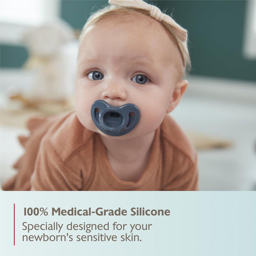 NUK Timeless Comfy Pacifier | 100% Silicone, One - Piece Design | BPA - Free, Gentle on Baby’s Skin | 5 - Pack, for 0 - 6M - 7DAY'S