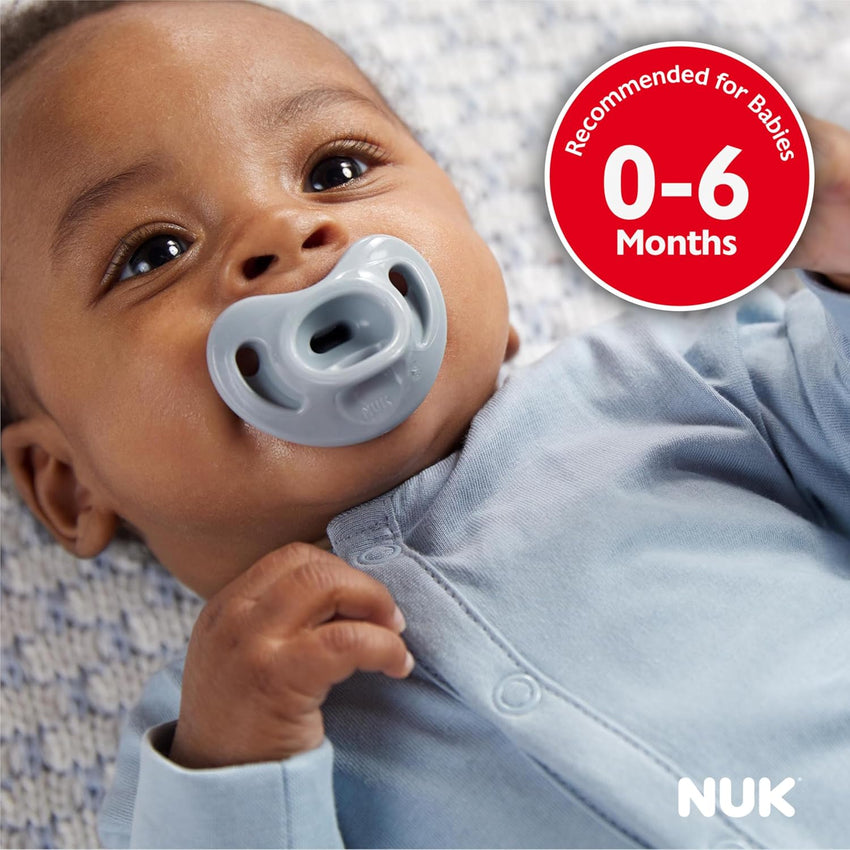 NUK Timeless Comfy Pacifier | 100% Silicone, One - Piece Design | BPA - Free, Gentle on Baby’s Skin | 5 - Pack, for 0 - 6M - 7DAY'S