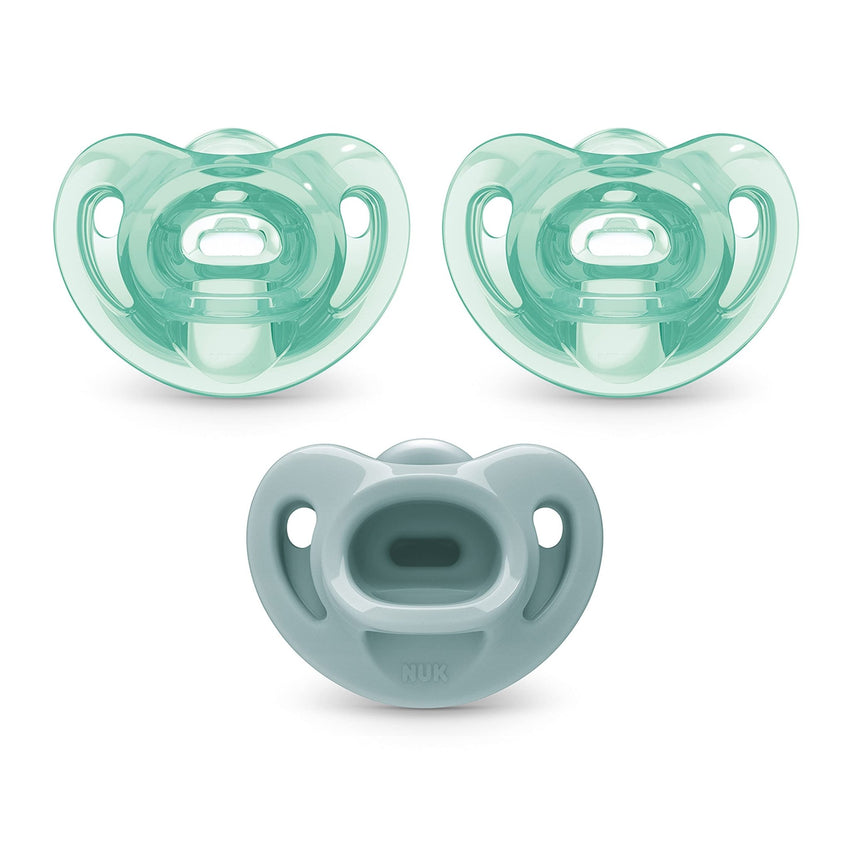 NUK Timeless Comfy Pacifier | 100% Silicone, One - Piece Design | BPA - Free, Gentle on Baby’s Skin | 5 - Pack, for 0 - 6M - 7DAY'S