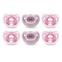 NUK Timeless Comfy Pacifier | 100% Silicone, One - Piece Design | BPA - Free, Gentle on Baby’s Skin | 5 - Pack, for 0 - 6M - 7DAY'S