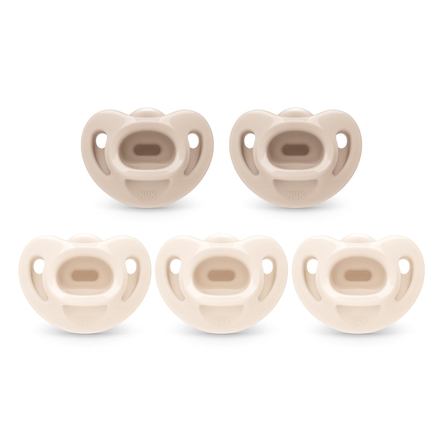 NUK Timeless Comfy Pacifier | 100% Silicone, One - Piece Design | BPA - Free, Gentle on Baby’s Skin | 5 - Pack, for 0 - 6M - 7DAY'S