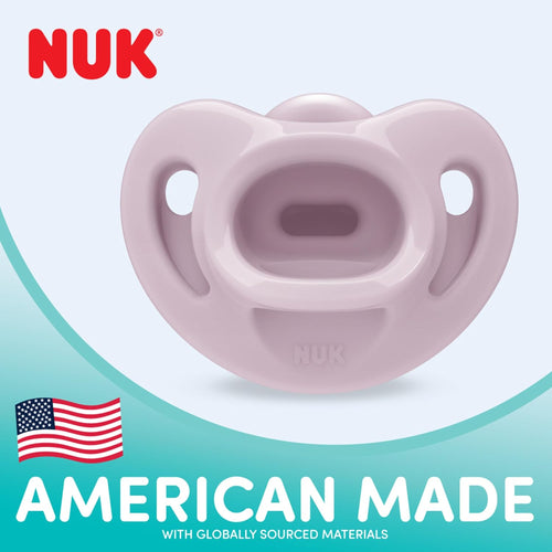 NUK Timeless Comfy Pacifier | 100% Silicone, One - Piece Design | BPA - Free, Gentle on Baby’s Skin | 5 - Pack, for 0 - 6M - 7DAY'S