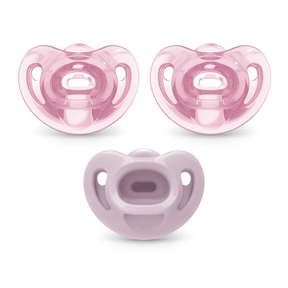 NUK Timeless Comfy Pacifier | 100% Silicone, One - Piece Design | BPA - Free, Gentle on Baby’s Skin | 5 - Pack, for 0 - 6M - 7DAY'S
