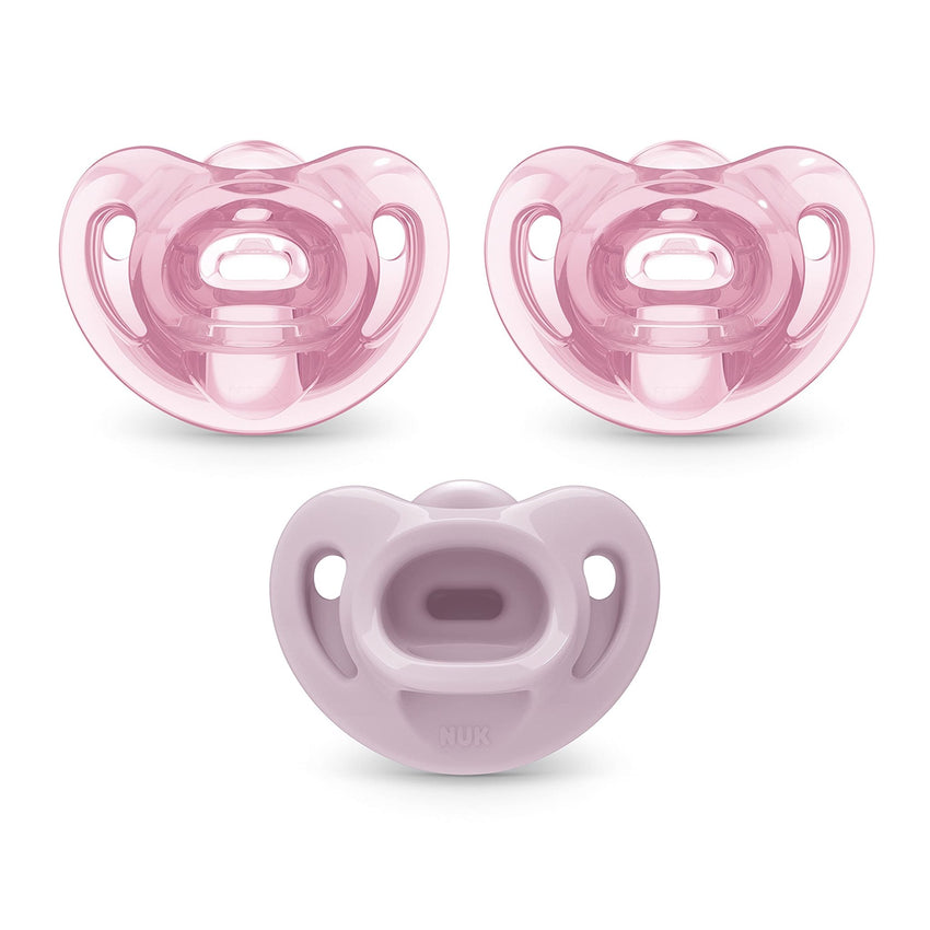 NUK Timeless Comfy Pacifier | 100% Silicone, One - Piece Design | BPA - Free, Gentle on Baby’s Skin | 5 - Pack, for 0 - 6M - 7DAY'S