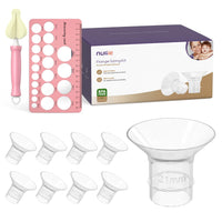 Nuliie 10PCS Flange Sizing Kit 13/15/17/19/21mm for 24mm Flange/Shield of Most Pumps, Silicone Flanges Insert for Momcozy/Spectra Electric Breast Pumps, Pumping Essential Kit for Moms - 7DAY'S