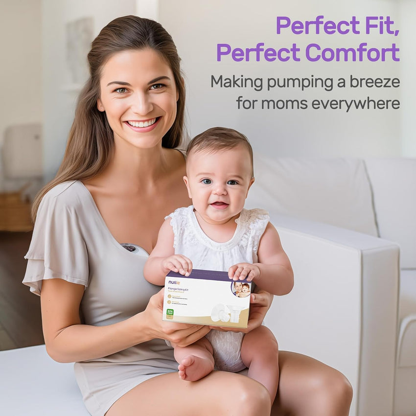 Nuliie 10PCS Flange Sizing Kit 13/15/17/19/21mm for 24mm Flange/Shield of Most Pumps, Silicone Flanges Insert for Momcozy/Spectra Electric Breast Pumps, Pumping Essential Kit for Moms - 7DAY'S