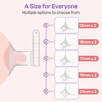 Nuliie 10PCS Flange Sizing Kit 13/15/17/19/21mm for 24mm Flange/Shield of Most Pumps, Silicone Flanges Insert for Momcozy/Spectra Electric Breast Pumps, Pumping Essential Kit for Moms - 7DAY'S