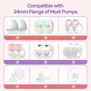 Nuliie 10PCS Flange Sizing Kit 13/15/17/19/21mm for 24mm Flange/Shield of Most Pumps, Silicone Flanges Insert for Momcozy/Spectra Electric Breast Pumps, Pumping Essential Kit for Moms - 7DAY'S