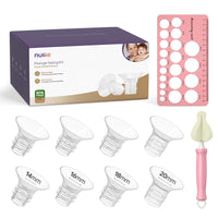 Nuliie 10PCS Flange Sizing Kit 13/15/17/19/21mm for 24mm Flange/Shield of Most Pumps, Silicone Flanges Insert for Momcozy/Spectra Electric Breast Pumps, Pumping Essential Kit for Moms - 7DAY'S