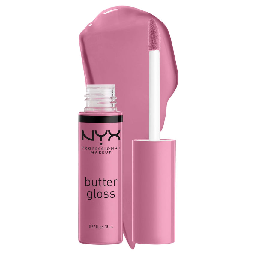NYX PROFESSIONAL MAKEUP Butter Gloss, Non - Sticky Lip Gloss - Sugar Glass ,Clear - 7DAY'S