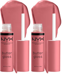 NYX PROFESSIONAL MAKEUP Butter Gloss, Non - Sticky Lip Gloss - Sugar Glass ,Clear - 7DAY'S