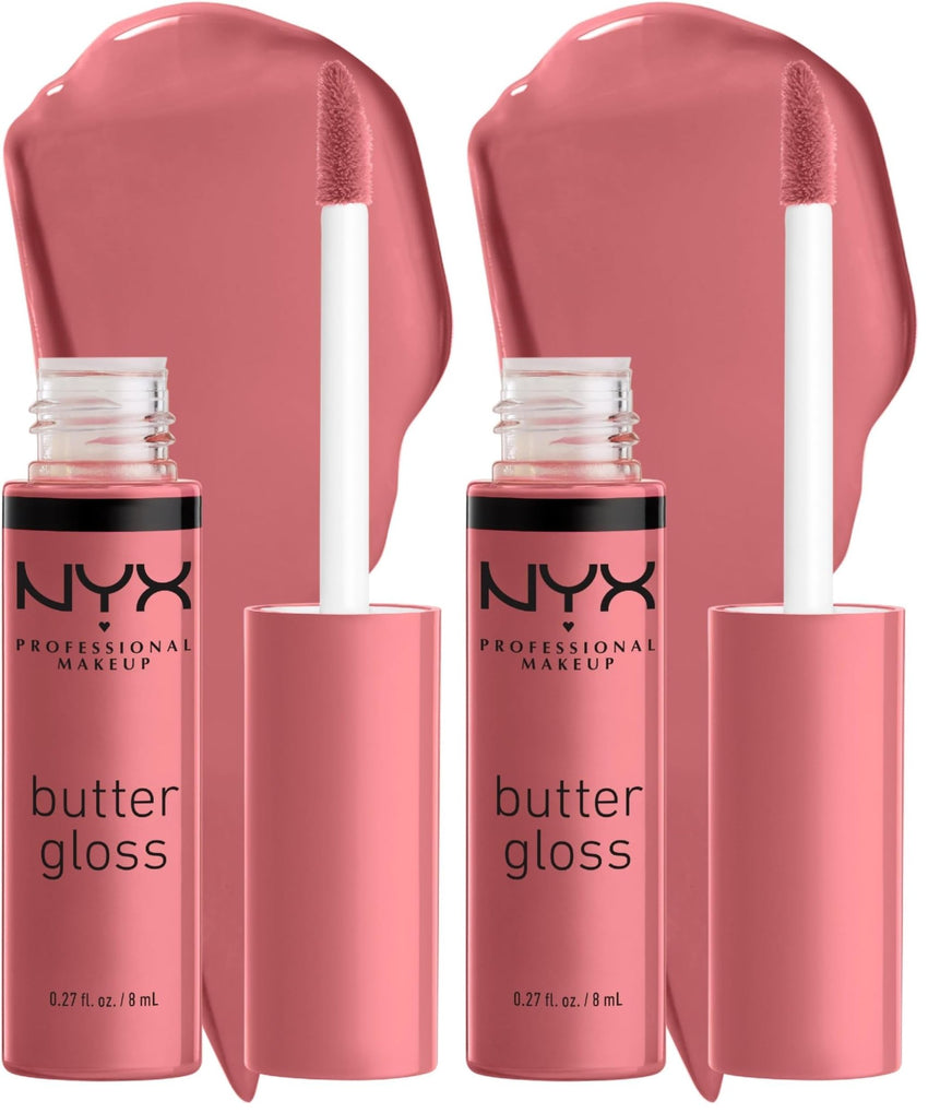 NYX PROFESSIONAL MAKEUP Butter Gloss, Non - Sticky Lip Gloss - Sugar Glass ,Clear - 7DAY'S