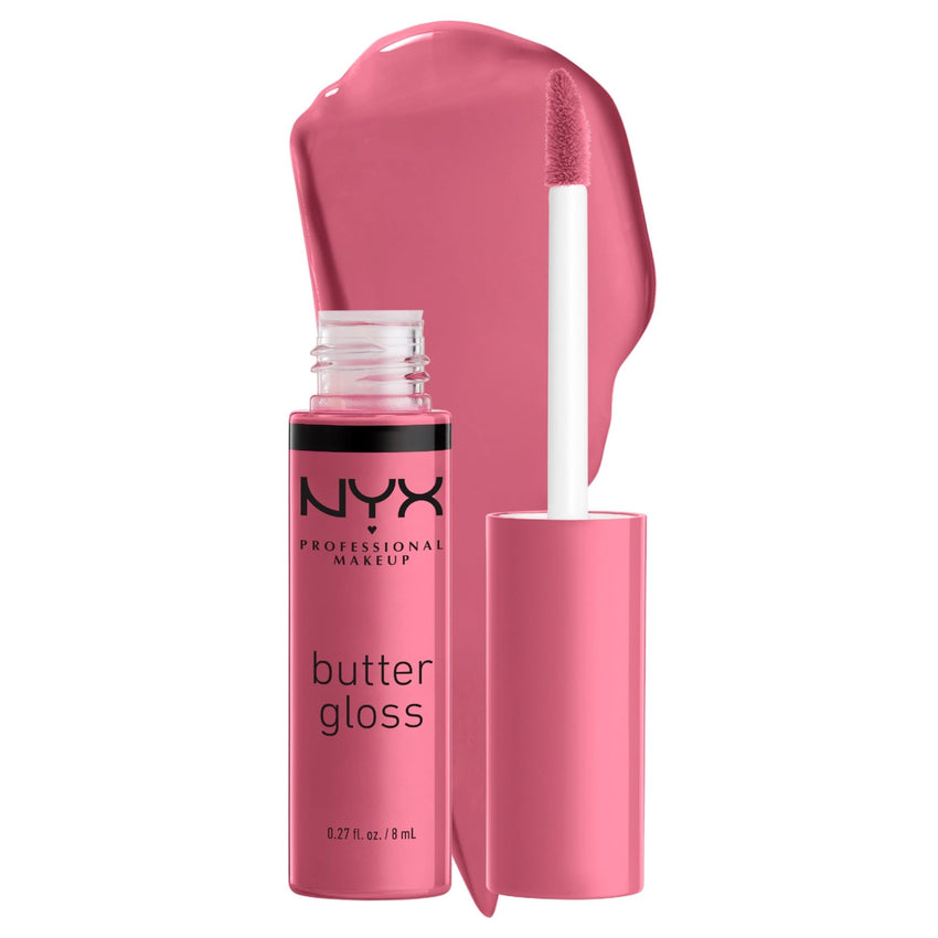 NYX PROFESSIONAL MAKEUP Butter Gloss, Non - Sticky Lip Gloss - Sugar Glass ,Clear - 7DAY'S
