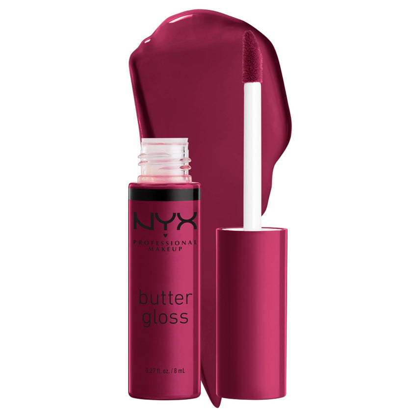 NYX PROFESSIONAL MAKEUP Butter Gloss, Non - Sticky Lip Gloss - Sugar Glass ,Clear - 7DAY'S