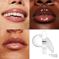 NYX PROFESSIONAL MAKEUP Butter Gloss, Non - Sticky Lip Gloss - Sugar Glass ,Clear - 7DAY'S