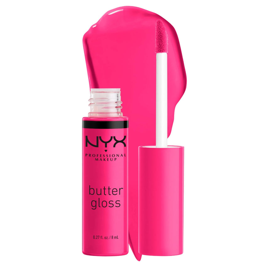 NYX PROFESSIONAL MAKEUP Butter Gloss, Non - Sticky Lip Gloss - Sugar Glass ,Clear - 7DAY'S