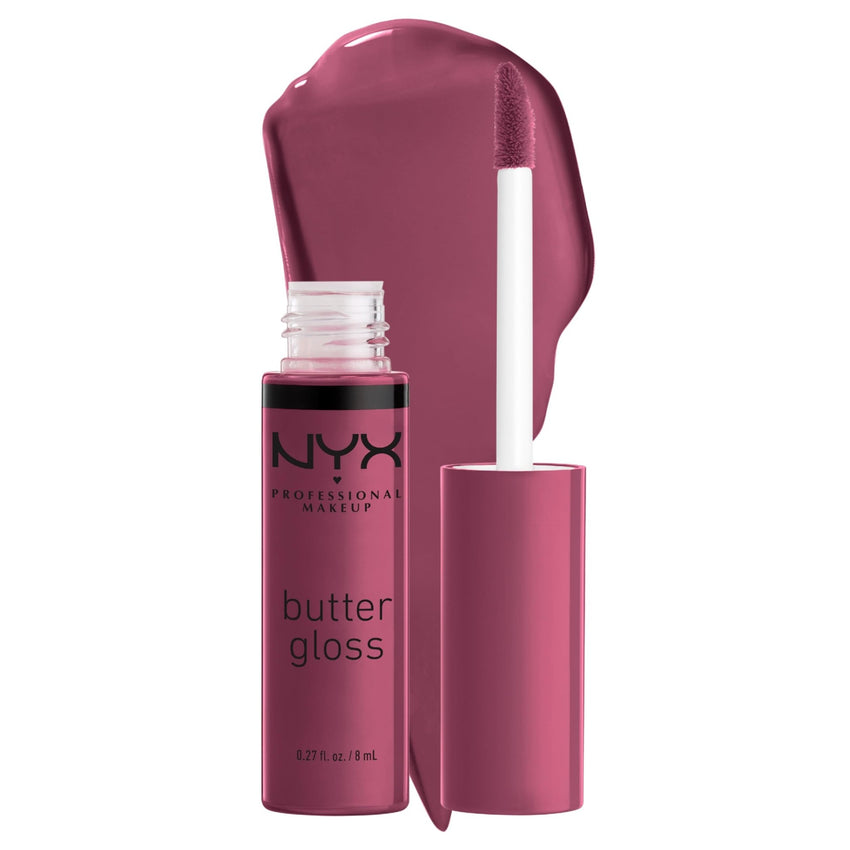 NYX PROFESSIONAL MAKEUP Butter Gloss, Non - Sticky Lip Gloss - Sugar Glass ,Clear - 7DAY'S
