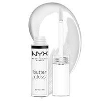 NYX PROFESSIONAL MAKEUP Butter Gloss, Non - Sticky Lip Gloss - Sugar Glass ,Clear - 7DAY'S