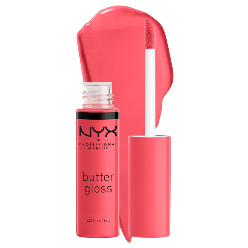 NYX PROFESSIONAL MAKEUP Butter Gloss, Non - Sticky Lip Gloss - Sugar Glass ,Clear - 7DAY'S
