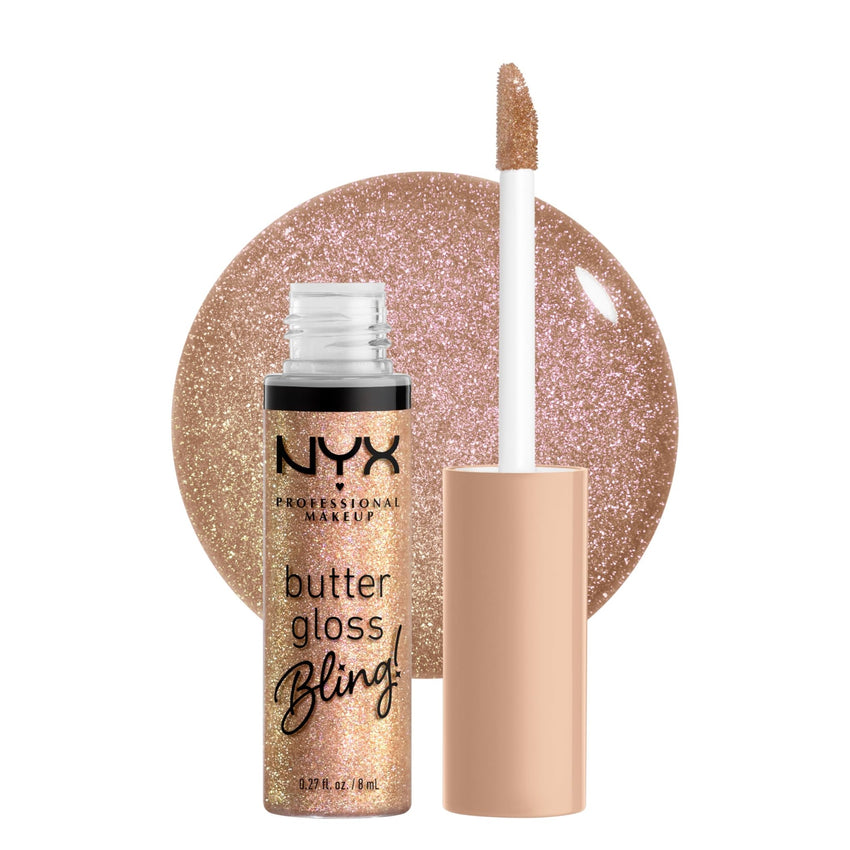 NYX PROFESSIONAL MAKEUP Butter Gloss, Non - Sticky Lip Gloss - Sugar Glass ,Clear - 7DAY'S