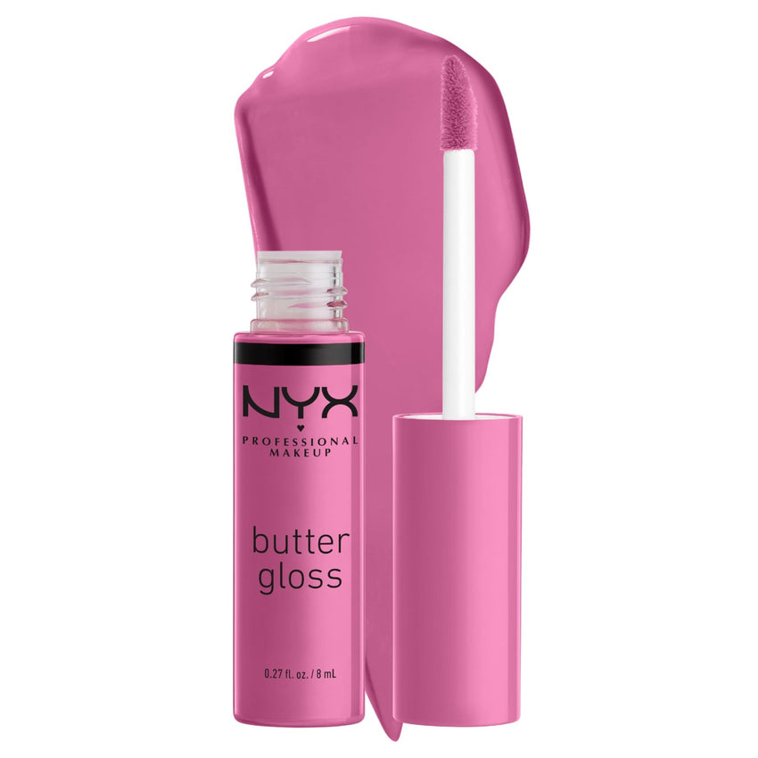 NYX PROFESSIONAL MAKEUP Butter Gloss, Non - Sticky Lip Gloss - Sugar Glass ,Clear - 7DAY'S