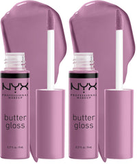 NYX PROFESSIONAL MAKEUP Butter Gloss, Non - Sticky Lip Gloss - Sugar Glass ,Clear - 7DAY'S