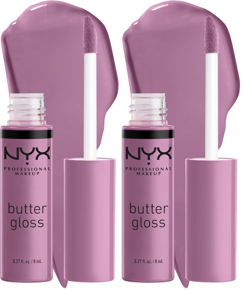 NYX PROFESSIONAL MAKEUP Butter Gloss, Non - Sticky Lip Gloss - Sugar Glass ,Clear - 7DAY'S