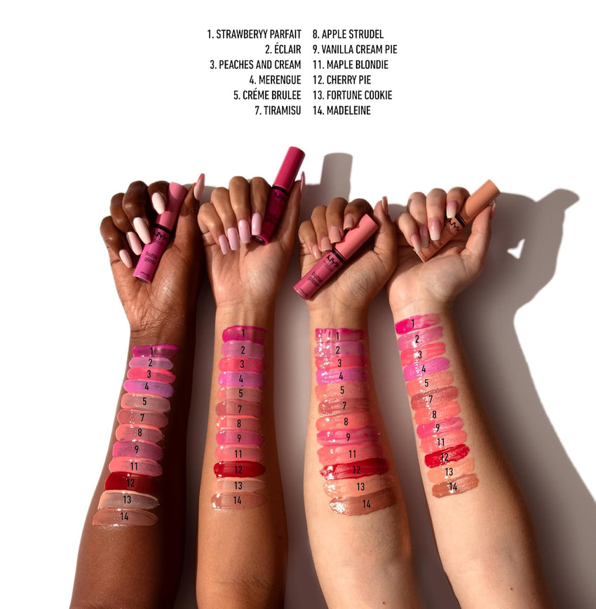 NYX PROFESSIONAL MAKEUP Butter Gloss, Non - Sticky Lip Gloss - Sugar Glass ,Clear - 7DAY'S