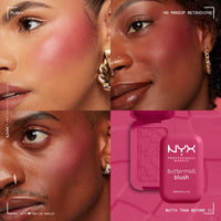 NYX PROFESSIONAL MAKEUP Buttermelt Powder Blush, Fade and Transfer - Resistant Blush, Up to 12HR Make Up Wear, Vegan Formula - Butta Together - 7DAY'S