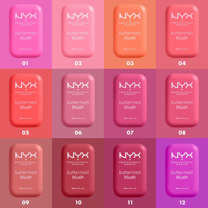 NYX PROFESSIONAL MAKEUP Buttermelt Powder Blush, Fade and Transfer - Resistant Blush, Up to 12HR Make Up Wear, Vegan Formula - Butta Together - 7DAY'S