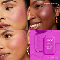 NYX PROFESSIONAL MAKEUP Buttermelt Powder Blush, Fade and Transfer - Resistant Blush, Up to 12HR Make Up Wear, Vegan Formula - Butta Together - 7DAY'S