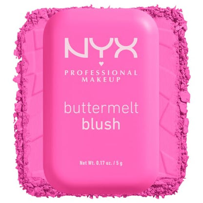 NYX PROFESSIONAL MAKEUP Buttermelt Powder Blush, Fade and Transfer - Resistant Blush, Up to 12HR Make Up Wear, Vegan Formula - Butta Together - 7DAY'S