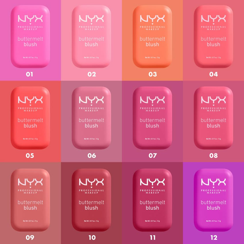 NYX PROFESSIONAL MAKEUP Buttermelt Powder Blush, Fade and Transfer - Resistant Blush, Up to 12HR Make Up Wear, Vegan Formula - Butta Together - 7DAY'S