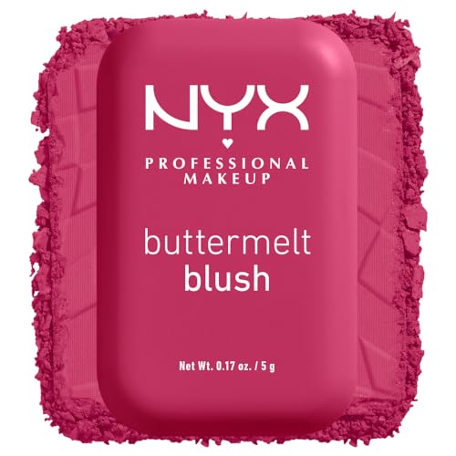 NYX PROFESSIONAL MAKEUP Buttermelt Powder Blush, Fade and Transfer - Resistant Blush, Up to 12HR Make Up Wear, Vegan Formula - Butta Together - 7DAY'S