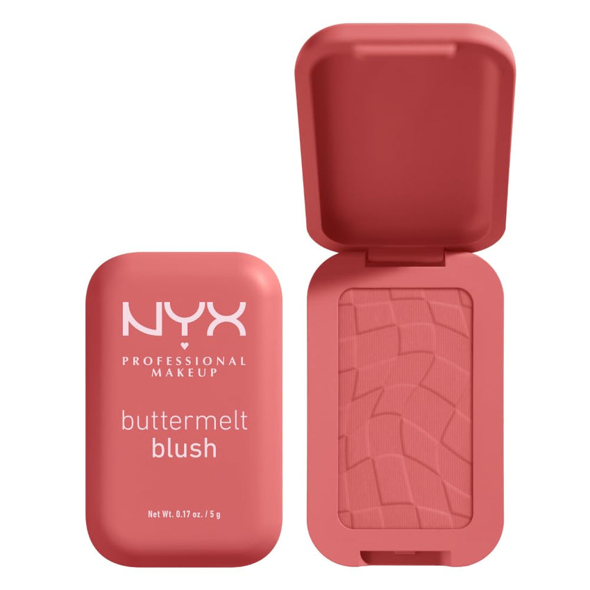 NYX PROFESSIONAL MAKEUP Buttermelt Powder Blush, Fade and Transfer - Resistant Blush, Up to 12HR Make Up Wear, Vegan Formula - Butta Together - 7DAY'S