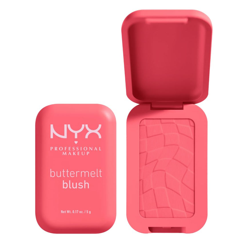 NYX PROFESSIONAL MAKEUP Buttermelt Powder Blush, Fade and Transfer - Resistant Blush, Up to 12HR Make Up Wear, Vegan Formula - Butta Together - 7DAY'S