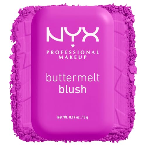 NYX PROFESSIONAL MAKEUP Buttermelt Powder Blush, Fade and Transfer - Resistant Blush, Up to 12HR Make Up Wear, Vegan Formula - Butta Together - 7DAY'S