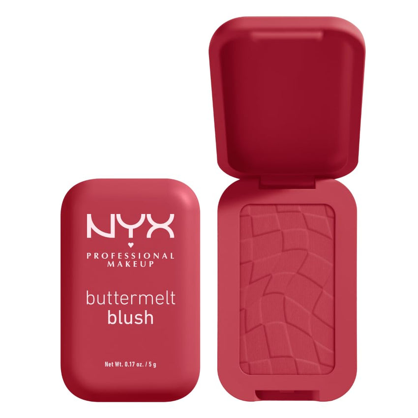 NYX PROFESSIONAL MAKEUP Buttermelt Powder Blush, Fade and Transfer - Resistant Blush, Up to 12HR Make Up Wear, Vegan Formula - Butta Together - 7DAY'S
