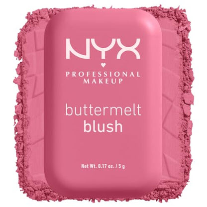 NYX PROFESSIONAL MAKEUP Buttermelt Powder Blush, Fade and Transfer - Resistant Blush, Up to 12HR Make Up Wear, Vegan Formula - Butta Together - 7DAY'S