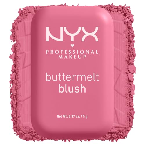 NYX PROFESSIONAL MAKEUP Buttermelt Powder Blush, Fade and Transfer - Resistant Blush, Up to 12HR Make Up Wear, Vegan Formula - Butta Together - 7DAY'S