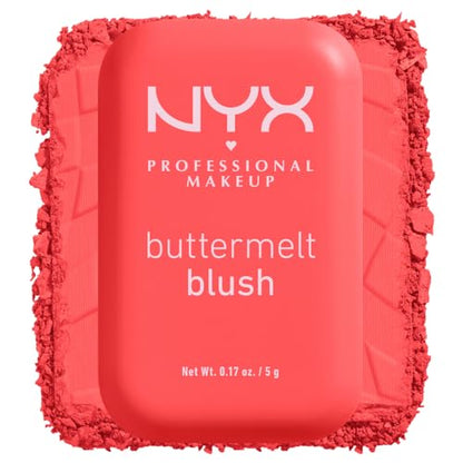 NYX PROFESSIONAL MAKEUP Buttermelt Powder Blush, Fade and Transfer - Resistant Blush, Up to 12HR Make Up Wear, Vegan Formula - Butta Together - 7DAY'S