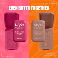 NYX PROFESSIONAL MAKEUP Buttermelt Powder Blush, Fade and Transfer - Resistant Blush, Up to 12HR Make Up Wear, Vegan Formula - Butta Together - 7DAY'S