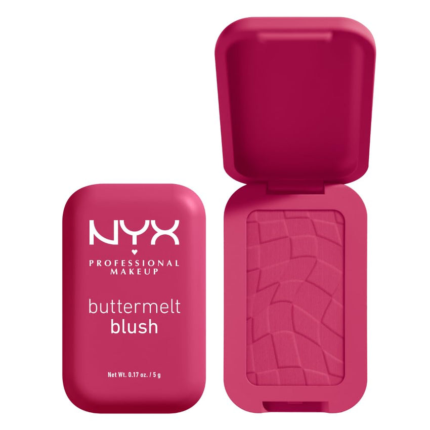 NYX PROFESSIONAL MAKEUP Buttermelt Powder Blush, Fade and Transfer - Resistant Blush, Up to 12HR Make Up Wear, Vegan Formula - Butta Together - 7DAY'S