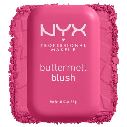 NYX PROFESSIONAL MAKEUP Buttermelt Powder Blush, Fade and Transfer - Resistant Blush, Up to 12HR Make Up Wear, Vegan Formula - Butta Together - 7DAY'S