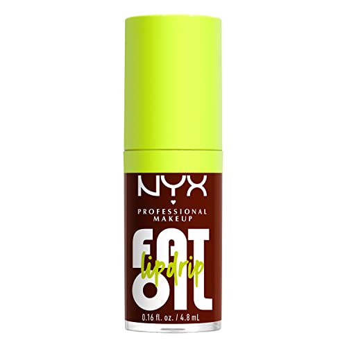 NYX PROFESSIONAL MAKEUP Fat Oil Lip Drip, Moisturizing Lip Oil Gloss, Vegan Tinted Formula, Up to 12 HR Hydration - Missed Call (Sheer Pink) - 7DAY'S