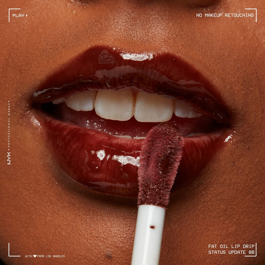 NYX PROFESSIONAL MAKEUP Fat Oil Lip Drip, Moisturizing Lip Oil Gloss, Vegan Tinted Formula, Up to 12 HR Hydration - Missed Call (Sheer Pink) - 7DAY'S